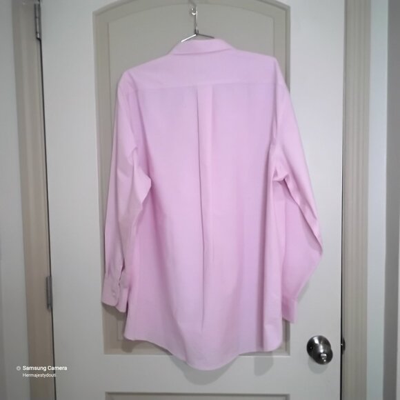 Stafford Men CoolMax Light Pink Long Sleeve Button Down Shirt NWT Sz. 16 - 161/2 - Picture 2 of 7